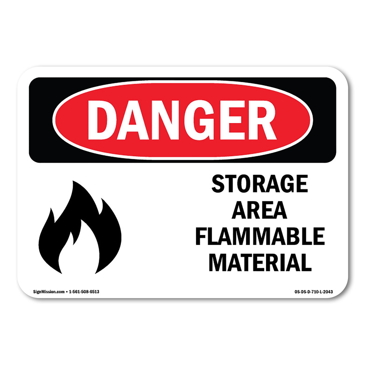 OSHA Danger Sign - Storage Area Flammable Material | Aluminum Sign ...