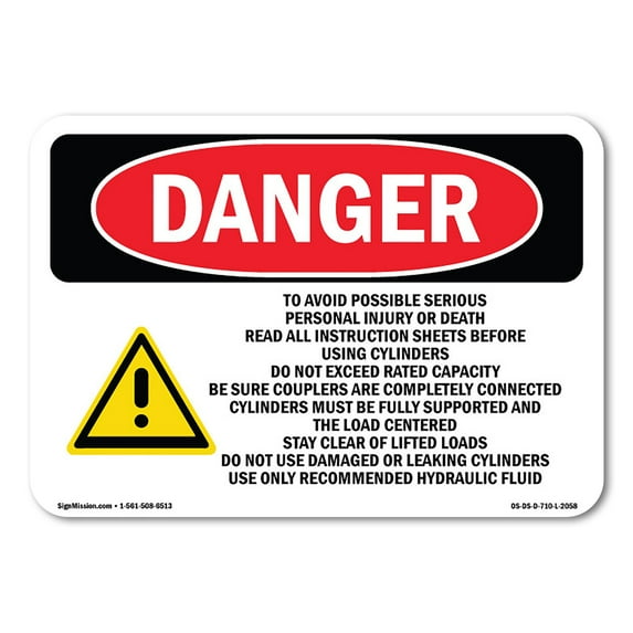 OSHA Danger Sign - To Avoid Possible Serious Personal | Aluminum Sign | Protect Your Business, Construction Site, Warehouse & Shop Area | Made in The USA