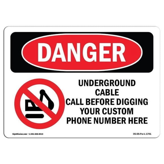 OSHA Danger Sign - Underground Cable Call Custom |  Aluminum Sign | Protect Your Business, Construction Site, Warehouse & Shop Area |  Made in The USA