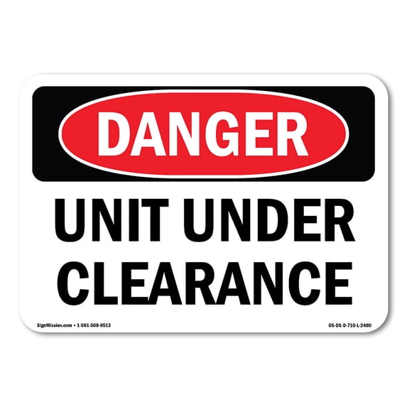 OSHA Danger Sign - Unit Under Clearance | Aluminum Sign | Protect Your Business, Construction Site, Warehouse & Shop Area | Made in The USA
