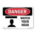 thumbnail image 1 of OSHA Danger Sign - Watch Your Head |  Aluminum Sign | Protect Your Business, Construction Site, Warehouse & Shop Area |  Made in The USA, 1 of 6