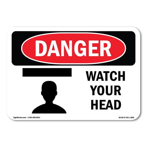 OSHA Danger Sign - Watch Your Head | Aluminum Sign | Protect Your Business, Construction Site, Warehouse & Shop Area | Made in The USA