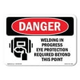 thumbnail image 1 of OSHA Danger Sign - Welding In Progress Eye Protection Required |  Aluminum Sign | Protect Your Business, Construction Site, Shop Area |  Made in The USA, 1 of 6