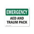 thumbnail image 1 of OSHA EMERGENCY Sign - AED And Trauma Pack | Aluminum Sign | Protect Your Business, Construction Site, Warehouse & Shop Area | Made in the USA, 1 of 6