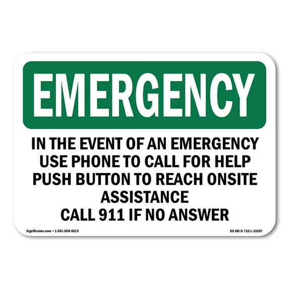 OSHA EMERGENCY Sign - In The Event Of An Use Phone To | Aluminum Sign | Protect Your Business, Construction Site, Warehouse & Shop Area | Made in the USA