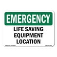 thumbnail image 1 of OSHA EMERGENCY Sign - Life Saving Equipment Location | Aluminum Sign | Protect Your Business, Construction Site, Warehouse & Shop Area | Made in the USA, 1 of 6