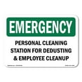 thumbnail image 1 of SignMission OS-EM-A-1218-L-10403 12 x 18 in. OSHA Emergency Sign - Personal Cleaning Station for Dedusting, 1 of 6