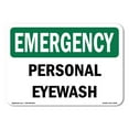 thumbnail image 1 of SignMission OS-EM-A-1218-L-10404 12 x 18 in. OSHA Emergency Sign - Personal Eye Wash, 1 of 6