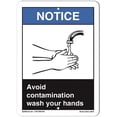 thumbnail image 1 of OSHA Notice Sign - Avoid Contamination Wash Your Hands | Aluminum Sign | Protect Your Business, Construction Site, Warehouse & Shop Area | Made in the USA, 1 of 5