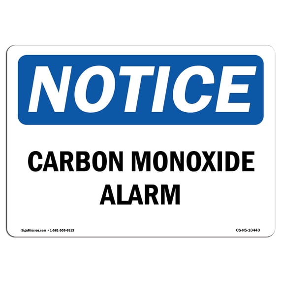 OSHA Notice Sign - Carbon Monoxide Alarm | Aluminum Sign | Protect Your Business, Construction Site, Warehouse & Shop Area | Made in the USA