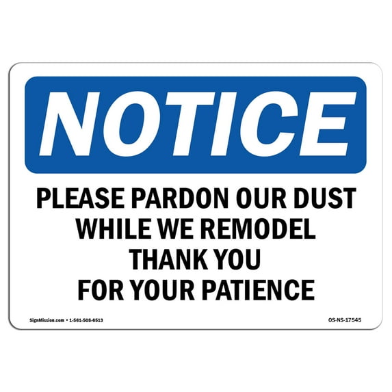 SignMission OS-NS-A-1218-V-10456 12 x 18 in. OSHA Notice Sign - Caution Automatic