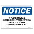 thumbnail image 1 of OSHA Notice Sign - Please Remove All Boots Shoes Before Entering |  Aluminum Sign | Protect Your Business, Work Site, Warehouse & Shop Area | Made in the USA, 1 of 6