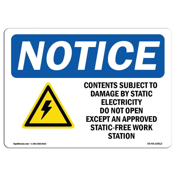 SignMission OS-NS-A-1218-L-10812 12 x 18 in. OSHA Notice Sign - Contents Subject to Damage By