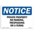 thumbnail image 1 of OSHA Notice Sign - Private Property No Parking, Trespassing 14" X 10" Aluminum Sign Protect Your Business, Work Site, Warehouse & Shop Area, 1 of 6