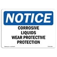 thumbnail image 1 of OSHA Notice Sign - Corrosives Materials Wear Necessary Protection |  Aluminum Sign | Protect Your Business, Work Site, Warehouse & Shop |  Made in the USA, 1 of 6