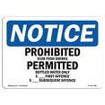 thumbnail image 1 of OSHA Notice Sign - Prohibited Gum Food Drinks Permitted Bottled |  Aluminum Sign | Protect Your Business, Work Site, Warehouse & Shop Area |  Made in the USA, 1 of 6