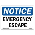 thumbnail image 1 of OSHA Notice Sign - Emergency Escape |  Aluminum Sign | Protect Your Business, Construction Site, Warehouse & Shop Area |  Made in the USA, 1 of 6