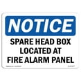 thumbnail image 1 of OSHA Notice Sign - Spare Head Box Located At Fire Alarm Panel | Aluminum Sign | Protect Your Business, Work Site, Warehouse & Shop Area | Made in the USA, 1 of 6