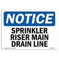 thumbnail image 1 of OSHA Notice Sign - Sprinkler Riser Main Drain Line |  Aluminum Sign | Protect Your Business, Construction Site, Warehouse & Shop Area |  Made in the USA, 1 of 6
