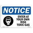 thumbnail image 1 of OSHA Notice Sign - Enter At Your Own Risk Toxic Gases |  Aluminum Sign | Protect Your Business, Construction Site, Warehouse & Shop Area |  Made in the USA, 1 of 6