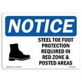thumbnail image 1 of OSHA Notice Sign - Steel Toe Foot Protection Required |  Aluminum Sign | Protect Your Business, Construction Site, Warehouse & Shop Area |  Made in the USA, 1 of 6