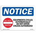 thumbnail image 1 of SignMission OS-NS-A-1218-L-15640 12 x 18 in. OSHA Notice Sign - Equipment Cycles Automatically, 1 of 6
