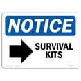 thumbnail image 1 of OSHA Notice Sign - Survival Kits [Right Arrow] |  Aluminum Sign | Protect Your Business, Construction Site, Warehouse & Shop Area |  Made in the USA, 1 of 6