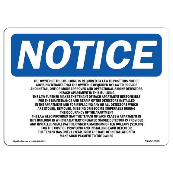 OSHA Notice Sign - The Owner Of This Building Is Required By | Aluminum Sign | Protect Your Business, Work Site, Warehouse & Shop Area | Made in the USA