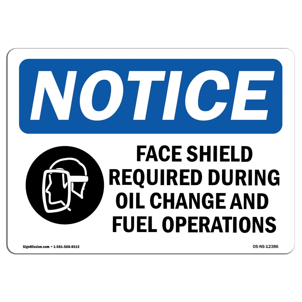 OSHA Notice Sign - Face Shield Required During | Aluminum Sign ...