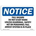 thumbnail image 1 of SignMission OS-NS-A-1218-L-12420 12 x 18 in. OSHA Notice Sign - Fall Hazard Do Not Start Work Unless Guardrail, 1 of 6