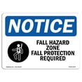 thumbnail image 1 of OSHA Notice Sign - Fall Hazard Zone Fall Protection | Aluminum Sign | Protect Your Business, Construction Site, Warehouse & Shop Area | Made in the USA, 1 of 6