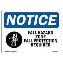 OSHA Notice Sign - Fall Hazard Zone Fall Protection | Aluminum Sign | Protect Your Business, Construction Site, Warehouse & Shop Area | Made in the USA