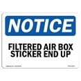 thumbnail image 1 of OSHA Notice Sign - Filtered Air Box Sticker End Up |  Aluminum Sign | Protect Your Business, Construction Site, Warehouse & Shop Area |  Made in the USA, 1 of 6
