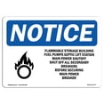 thumbnail image 1 of OSHA Notice Sign - Flammable Storage Building Fuel |  Aluminum Sign | Protect Your Business, Construction Site, Warehouse & Shop Area |  Made in the USA, 1 of 6