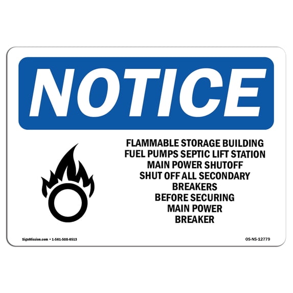 OSHA Notice Sign - Flammable Storage Building Fuel | Aluminum Sign | Protect Your Business, Construction Site, Warehouse & Shop Area | Made in the USA