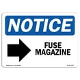 thumbnail image 1 of OSHA Notice Sign - Fuse Magazine [Right Arrow] |  Aluminum Sign | Protect Your Business, Construction Site, Warehouse & Shop Area |  Made in the USA, 1 of 6