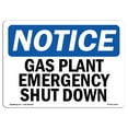 thumbnail image 1 of OSHA Notice Sign - Gas Plant Emergency Shut Down |  Aluminum Sign | Protect Your Business, Construction Site, Warehouse & Shop Area |  Made in the USA, 1 of 6