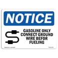 thumbnail image 1 of OSHA Notice Sign - Gasoline Only Connect Ground |  Aluminum Sign | Protect Your Business, Construction Site, Warehouse & Shop Area |  Made in the USA, 1 of 6