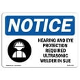 thumbnail image 1 of OSHA Notice Sign - Hearing And Eye Protection Required |  Aluminum Sign | Protect Your Business, Construction Site, Warehouse & Shop Area |  Made in the USA, 1 of 6