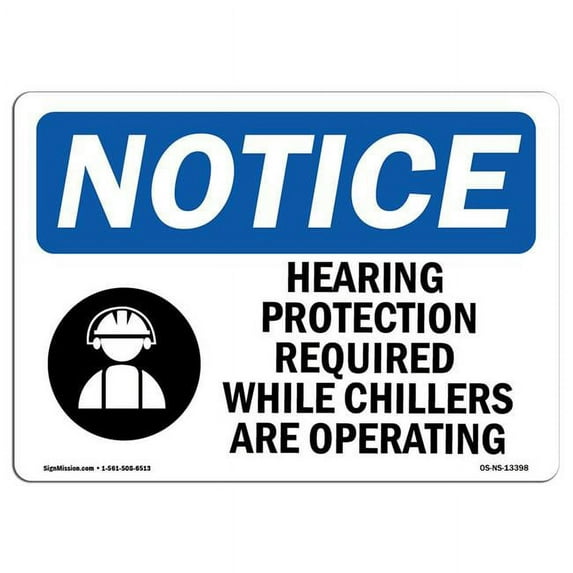 OSHA Notice Sign - Hearing Protection Required | Aluminum Sign | Protect Your Business, Construction Site, Warehouse & Shop Area | Made in the USA