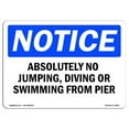 thumbnail image 1 of OSHA Notice Sign - Absolutely No Jumping Diving Or Swimming | Aluminum Sign | Protect Your Business Work Site Warehouse & Shop Area |  Made in the USA, 1 of 6