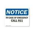 thumbnail image 1 of OSHA Notice Sign - In Case Of Emergency Call 911 |  Aluminum Sign | Protect Your Business, Construction Site, Warehouse & Shop Area |  Made in the USA, 1 of 6