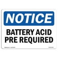 thumbnail image 1 of OSHA Notice Sign - Battery Acid PPE Required |  Aluminum Sign | Protect Your Business, Construction Site, Warehouse & Shop Area |  Made in the USA, 1 of 6