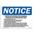 thumbnail image 1 of SignMission OS-NS-A-1218-L-13709 12 x 18 in. OSHA Notice Sign - Inspection Criteria for Chemical Storage, 1 of 6