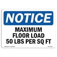 thumbnail image 1 of SignMission OS-NS-A-1218-L-15932 12 x 18 in. OSHA Notice Sign - Maximum Floor Loading 50 lbs Per Sq Ft, 1 of 6