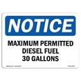 thumbnail image 1 of OSHA Notice Sign - Maximum Permitted Diesel Fuel 30 Gallons |  Aluminum Sign | Protect Your Business, Work Site, Warehouse & Shop Area |  Made in the USA, 1 of 6
