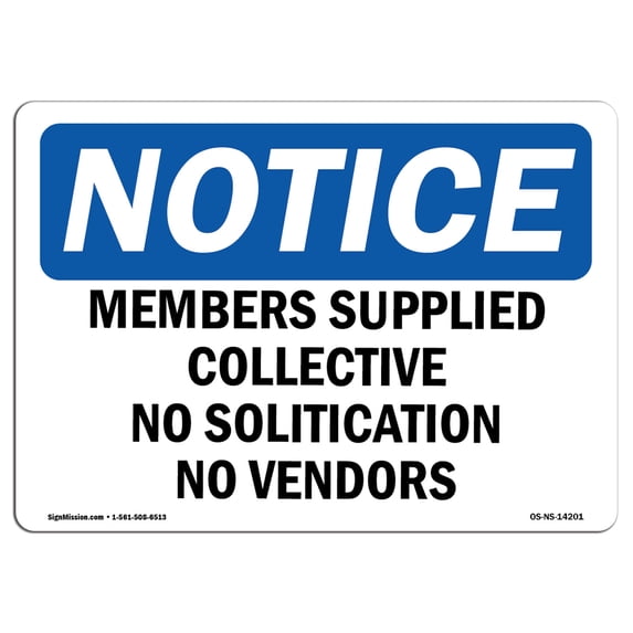 OSHA Notice Sign - Members Only All Guests Must Be Accompanied | Aluminum Sign | Protect Your Business, Work Site, Warehouse & Shop Area | Made in the USA