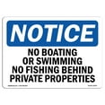 thumbnail image 1 of SignMission OS-NS-A-1218-L-14394 12 x 18 in. OSHA Notice Sign - No Boating or Swimming No Fishing Behind, 1 of 6