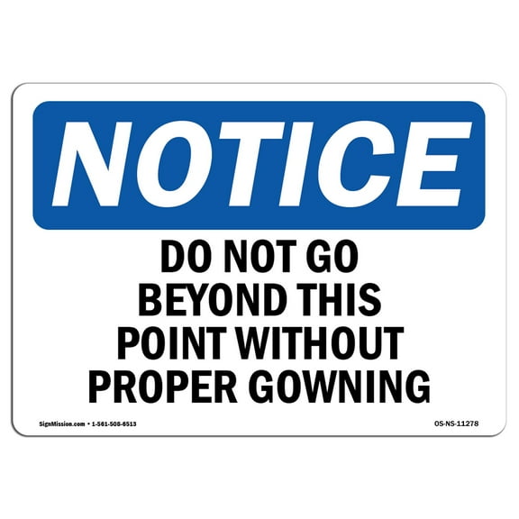 SignMission OS-NS-A-1218-V-14633 12 x 18 in. OSHA Notice Sign - No Glass or Animals within Fenced