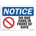 thumbnail image 1 of SignMission OS-NS-A-1218-L-16158 12 x 18 in. OSHA Notice Sign - No Parking in Front of Door, 1 of 6